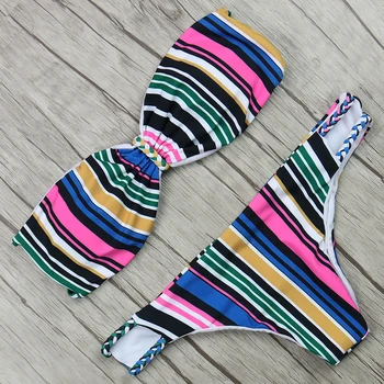 Striped Bikini 2018 Swimsuit Women Swimwear Brazilian Biquini Off Shoulder Swimsuit Beach Thong Bathing Suit Bikini Set
Striped Bikini 2018 Swimsuit Women Swimwear Brazilian Biquini Off Shoulder Swimsuit Beach Thong Bathing Suit Bikini Set