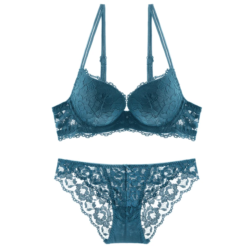 Flowers Lace Bra and Briefs Suits Durable Quality Underwear Factory Directly Sale-1