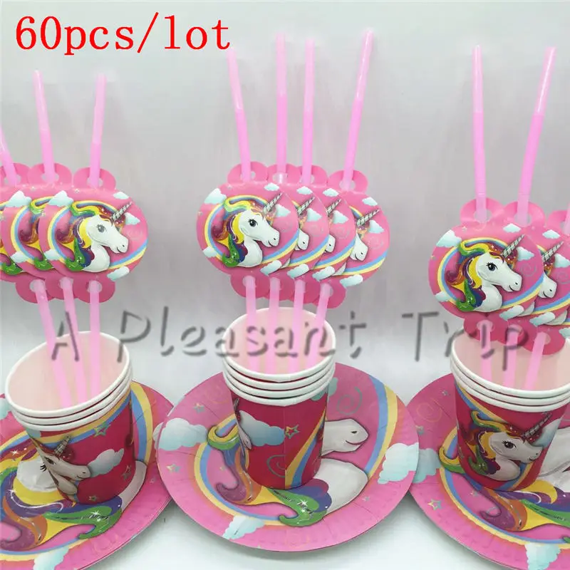 60pcs/lot Supply cardboard+papercup+straw cartoon Unicorn child birthday party disposable tableware for all kinds of partie
60pcs/lot Supply cardboard+papercup+straw cartoon Unicorn child birthday party disposable tableware for all kinds of partie