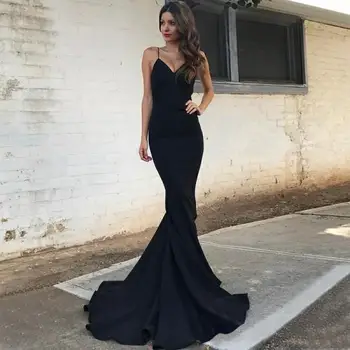 Black Mermaid Evening Dress Slim Fishtail Cross Backless Graduation Prom Dresses Cheap Summer Holiday Evening Party Dress 2019
Black Mermaid Evening Dress Slim Fishtail Cross Backless Graduation Prom Dresses Cheap Summer Holiday Evening Party Dress 2019