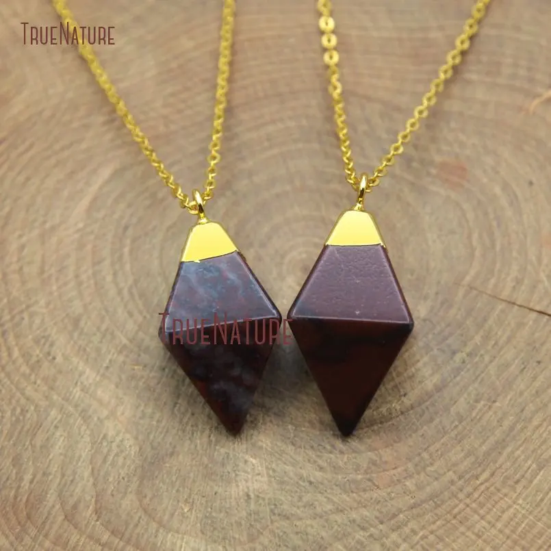 Geometric Women Children Jewelry Wholesale Rhombus Shape Red Jaspers Natural Stone Pendant Necklace In 18 inch NM10619
Geometric Women Children Jewelry Wholesale Rhombus Shape Red Jaspers Natural Stone Pendant Necklace In 18 inch NM10619