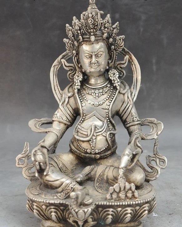 8"Old Tibet buddhism Fane silver Mouse Yellow Jambhala Wealth God buddha statue
8"Old Tibet buddhism Fane silver Mouse Yellow Jambhala Wealth God buddha statue