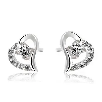 Heart Stud Earrings For Women Zircon Earring Earings Silver color plated Jewelry Earing Brincos Brinco Oorbellen Pendientes F259
Heart Stud Earrings For Women Zircon Earring Earings Silver color plated Jewelry Earing Brincos Brinco Oorbellen Pendientes F259