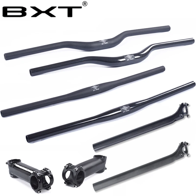 2018 Carbon Fiber MTB Bicycle Parts Set Carbon Flat or Riser Handlebar + Stem+ seatpost 3k glossy/matte Bicicleta handlebar set
2018 Carbon Fiber MTB Bicycle Parts Set Carbon Flat or Riser Handlebar + Stem+ seatpost 3k glossy/matte Bicicleta handlebar set