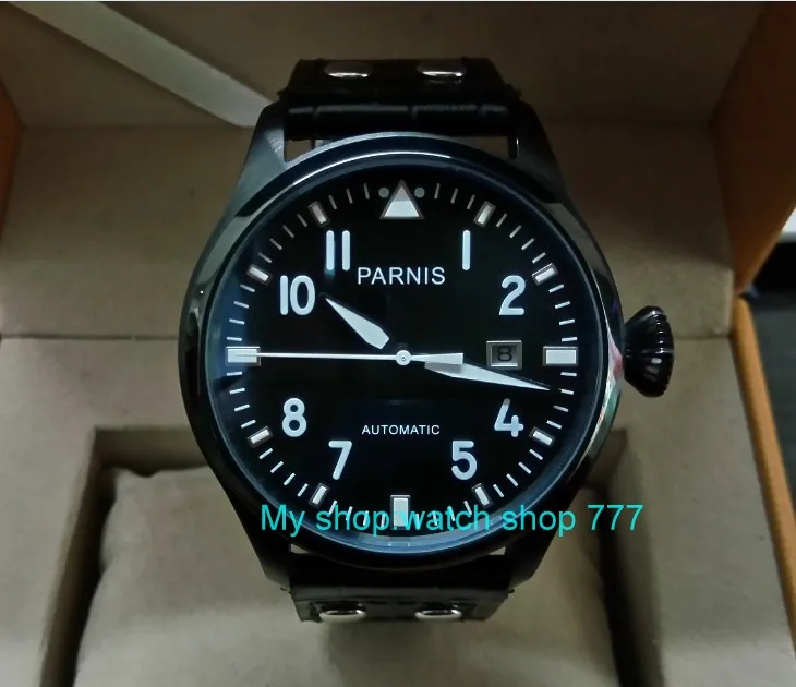 47mm PARNIS Automatic Self-Wind Mechanical movement men's watch Black dial PVD case luminous Mechanical watches zdgd117a
47mm PARNIS Automatic Self-Wind Mechanical movement men's watch Black dial PVD case luminous Mechanical watches zdgd117a