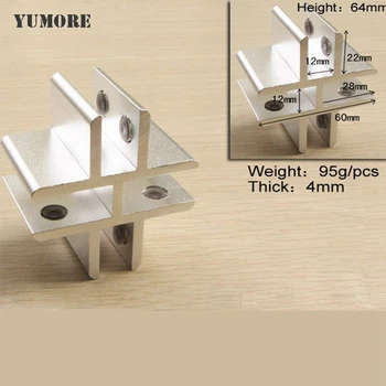 DHL Free Shipping Cross Style Glass Connector Shelf Clamp Clip Bracket Shelf Support / Aluminum 100pcs/lot