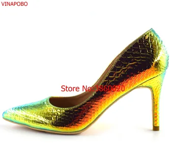 2019 Fashion Spring Sexy Womens Shoes Gold Laser snake print Pointed Toe 12cm High Thin Heel Ladies Party Dress Wedding Pumps
2019 Fashion Spring Sexy Womens Shoes Gold Laser snake print Pointed Toe 12cm High Thin Heel Ladies Party Dress Wedding Pumps