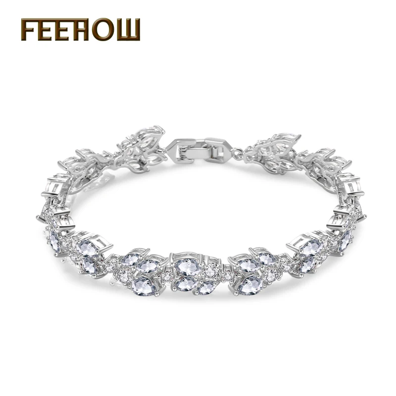 FEEHOW Exquisite Marquise Round Cubic Zirconia Chain Bracelets Bangle Dazzling Crystal Bridal Wedding Jewelry For Women FWBP001
FEEHOW Exquisite Marquise Round Cubic Zirconia Chain Bracelets Bangle Dazzling Crystal Bridal Wedding Jewelry For Women FWBP001