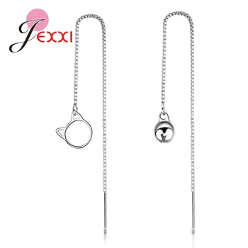 New Asymmetry Long Box Chain Cute Cat Ball 925 Sterling Silver Earrings Lines For Fashion Woman Girls Banquet Accessories
New Asymmetry Long Box Chain Cute Cat Ball 925 Sterling Silver Earrings Lines For Fashion Woman Girls Banquet Accessories