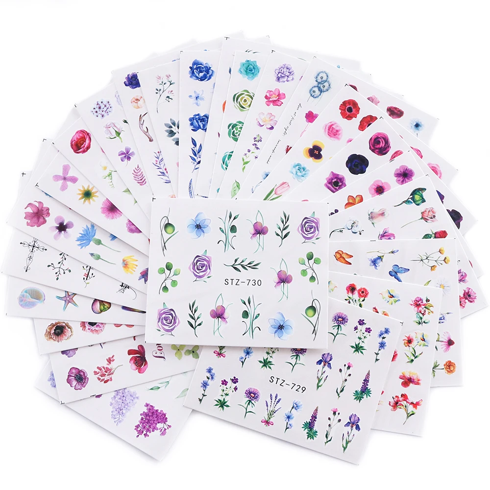 24pcs Flowers Series Water Nail Stickers Set Decals Floral Stencil Tips Manicure Lovely Slider Nail Art Decoration SASTZ707-730
24pcs Flowers Series Water Nail Stickers Set Decals Floral Stencil Tips Manicure Lovely Slider Nail Art Decoration SASTZ707-730