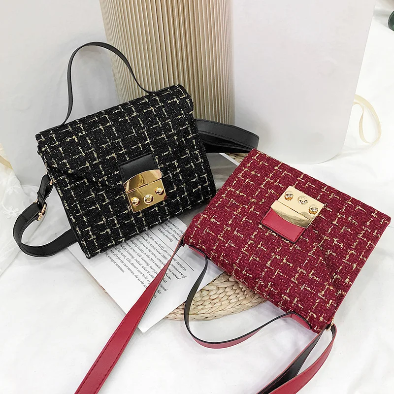 2019 chic tweed flap bag fashion designer golden thread plaid PU leather shoulder bags for ladies women girl
2019 chic tweed flap bag fashion designer golden thread plaid PU leather shoulder bags for ladies women girl