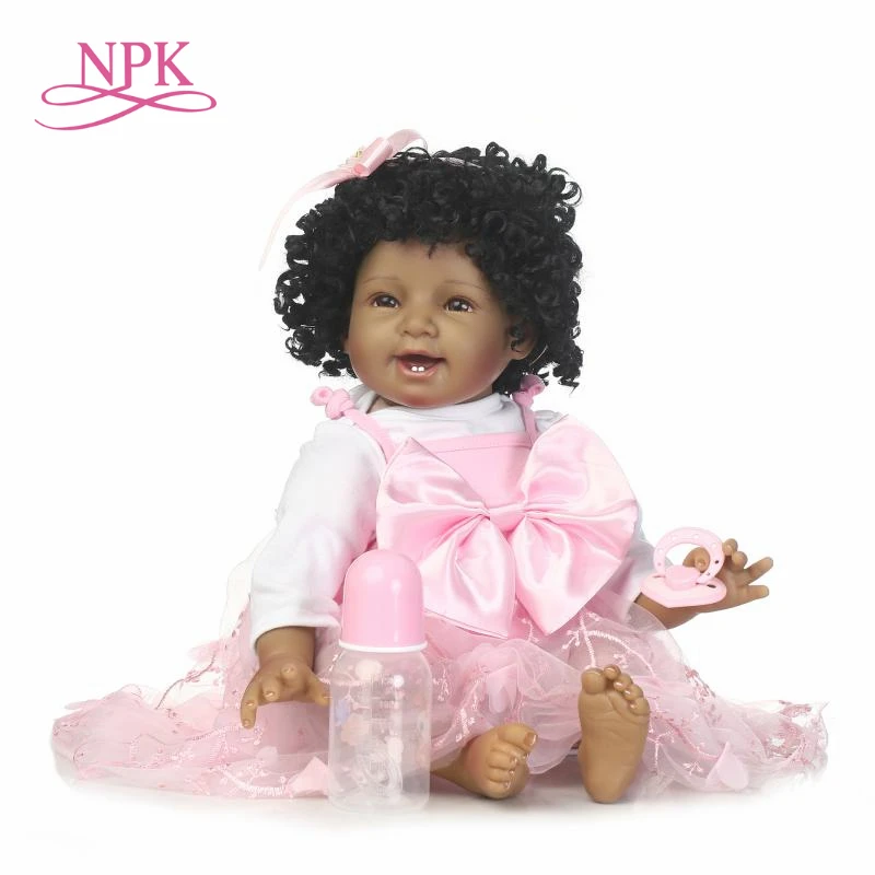NPK Hot sale reborn baby doll new design black girl doll vinyl silicone baby fashion gift for children on Christmas
NPK Hot sale reborn baby doll new design black girl doll vinyl silicone baby fashion gift for children on Christmas