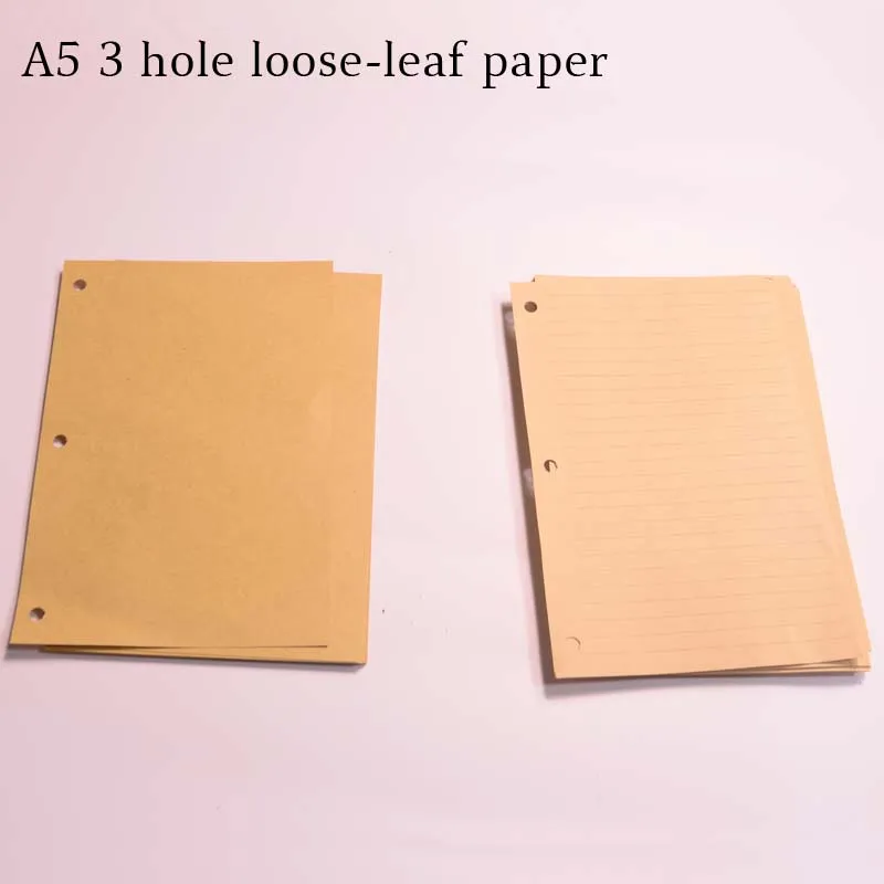 A5 3 hole loose leaf paper hand book blank page retro kraft paper notebook horizontal line replacement page paper biinder rfilll
A5 3 hole loose leaf paper hand book blank page retro kraft paper notebook horizontal line replacement page paper biinder rfilll