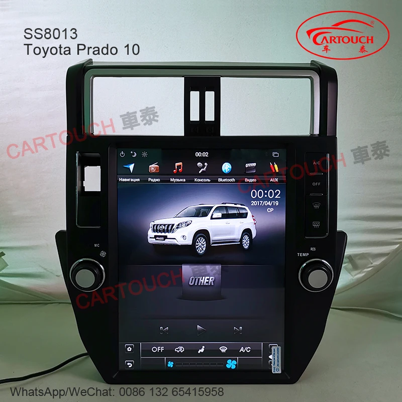 Best 12.1 Inch Vertical Screen Tesla Style Android Car GPS Multimedia Player for Toyota Prado 2010~2013 Car Radio RDS GPS Bluetooth 6