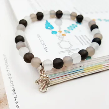Lii Ji Unique Natural Stone Smoky Crystal &Grey Agate &Clear Crystal 925 Sterling Silver Charm Bracelet Horse Lukcy Charm
Lii Ji Unique Natural Stone Smoky Crystal &Grey Agate &Clear Crystal 925 Sterling Silver Charm Bracelet Horse Lukcy Charm