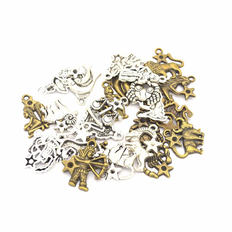12pcs/lot Antique Silver Bronze Color 12 Zodiac Signs Charms Pendants Handmade Decoration Vintage Charms for DIY Jewelry Making
12pcs/lot Antique Silver Bronze Color 12 Zodiac Signs Charms Pendants Handmade Decoration Vintage Charms for DIY Jewelry Making