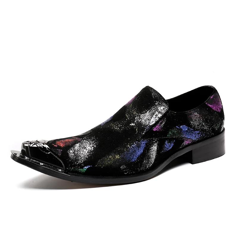 New metal head Suede leather Men Wedding shoes Graffiti pattern Fashion loafers Luxury party men shoes men's flats
New metal head Suede leather Men Wedding shoes Graffiti pattern Fashion loafers Luxury party men shoes men's flats