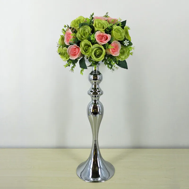 Silver/Gold Candle Holder 50cm/20" Metal Candlestick Flower Vase Road Lead Home Wedding Decoration