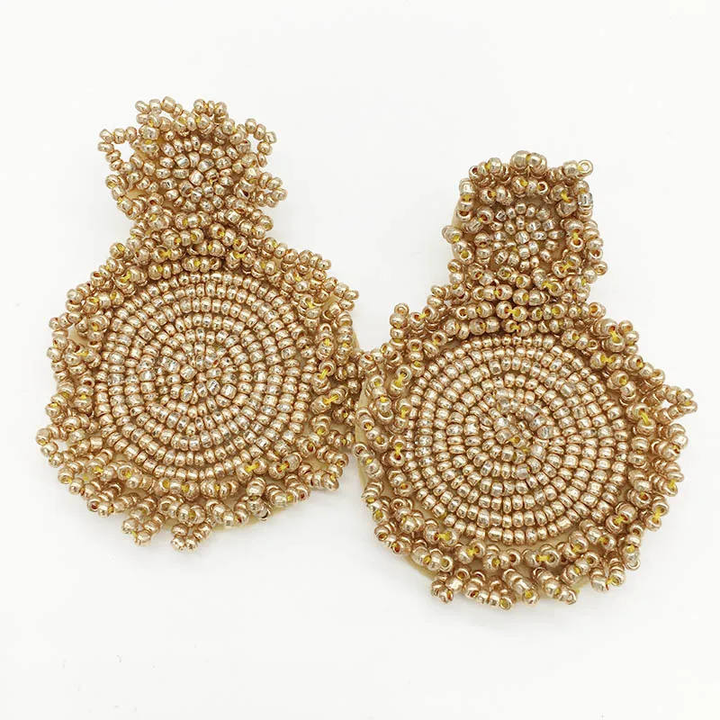 glass beads handmade statement boho pendant earrings for women wedding earrings fashion jewelry big earrings women big earrings