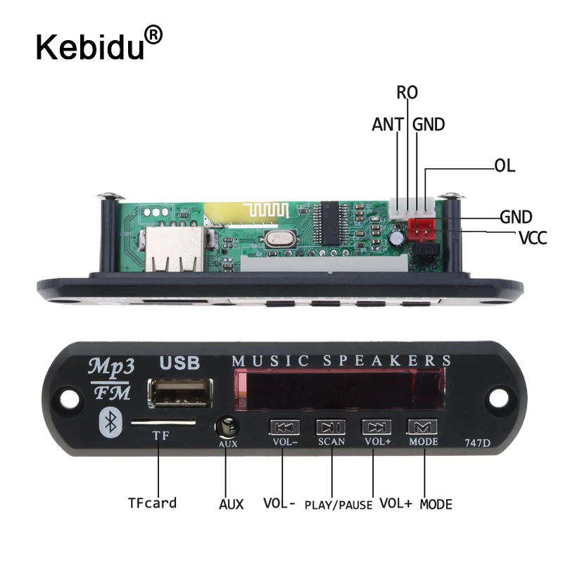 kebidu MP3 WMA Decoder Bluetooth Audio Module Board Wireless USB TF FM Radio 5V 12V for Car Build in Car Speaker MP3 Player
kebidu MP3 WMA Decoder Bluetooth Audio Module Board Wireless USB TF FM Radio 5V 12V for Car Build in Car Speaker MP3 Player