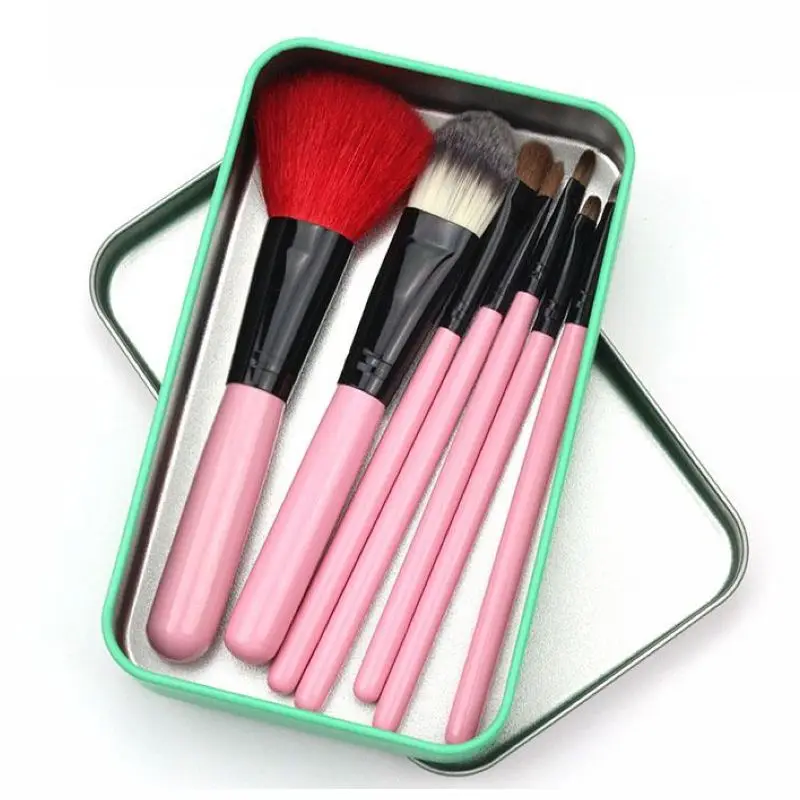 convenient professional red goat hair pink wooden handle mini 7pcs makeup brush set with iron box in eyebrow
convenient professional red goat hair pink wooden handle mini 7pcs makeup brush set with iron box in eyebrow