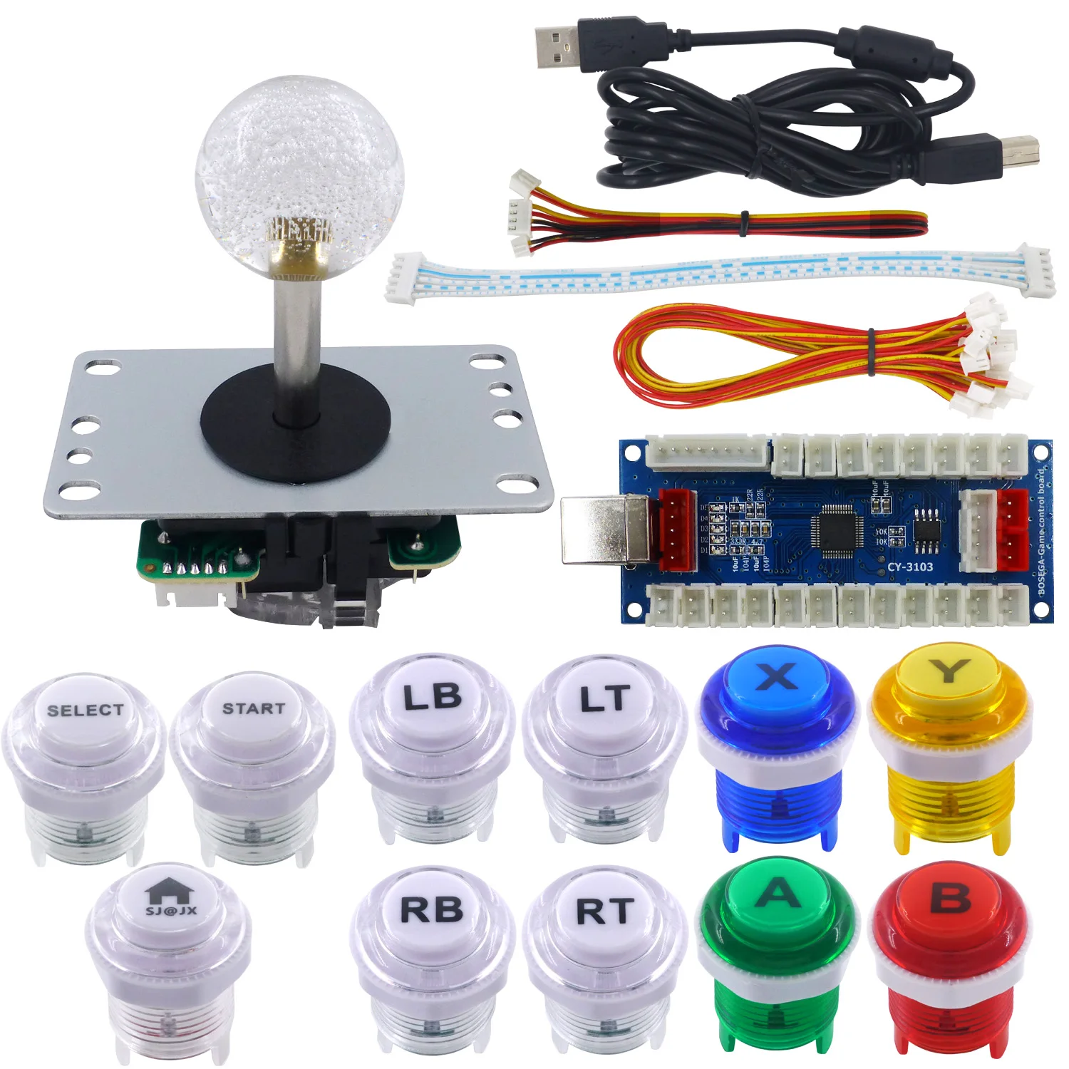 SJ@JX Arcade Game Controller Cherry MX Microstwitch Button USB Encoder 4-8 Way Joystick for PC PS3 Raspberry Pi MAME
SJ@JX Arcade Game Controller Cherry MX Microstwitch Button USB Encoder 4-8 Way Joystick for PC PS3 Raspberry Pi MAME