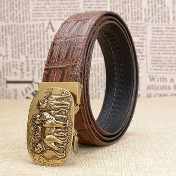 2019 Men Genuine Leather Automatic Buckle Belt Crocodile Grain Wolf Belt Waistband Punk Style Jeans Belt ZLB341A
2019 Men Genuine Leather Automatic Buckle Belt Crocodile Grain Wolf Belt Waistband Punk Style Jeans Belt ZLB341A