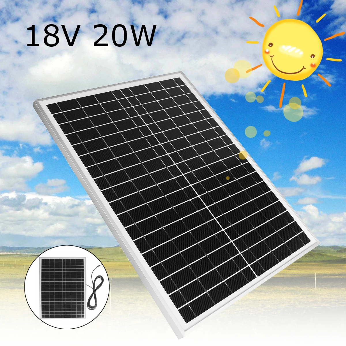 20W 18V Polycrystalline silicon Solar Panel module Cell for DIY Battery Power Charge Module for Camping Caravan Boat 46*35*2cm
20W 18V Polycrystalline silicon Solar Panel module Cell for DIY Battery Power Charge Module for Camping Caravan Boat 46*35*2cm