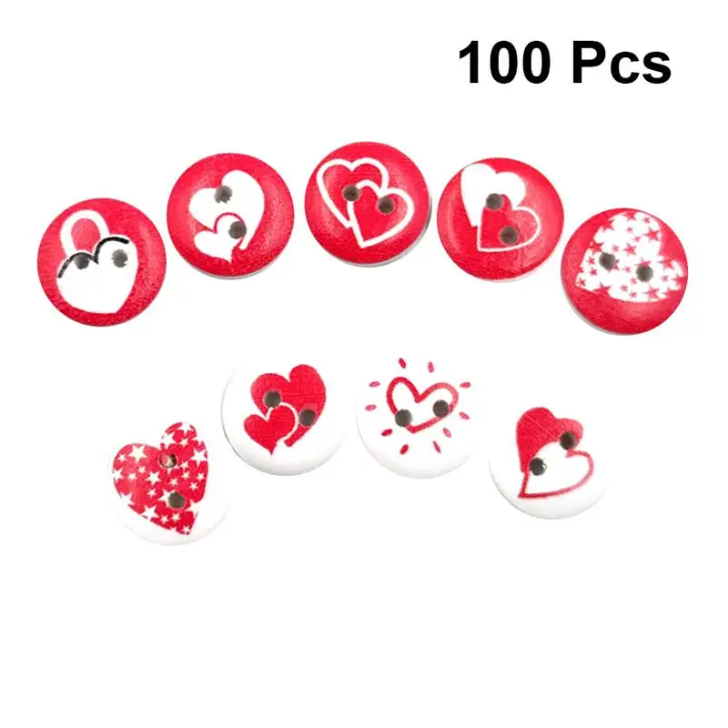 100pcs 2-Holed Fasteners Wooden Buttons Round Natural Wood Buttons White Bottom Red Heart Buttons For Sewing Knitting Handcraft
100pcs 2-Holed Fasteners Wooden Buttons Round Natural Wood Buttons White Bottom Red Heart Buttons For Sewing Knitting Handcraft