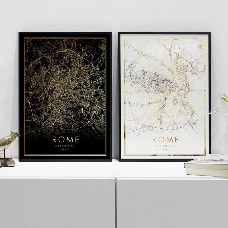 Rome city map poster real gold foil world map prints for wall art canvas decor picture for Nordic style living room gift
Rome city map poster real gold foil world map prints for wall art canvas decor picture for Nordic style living room gift