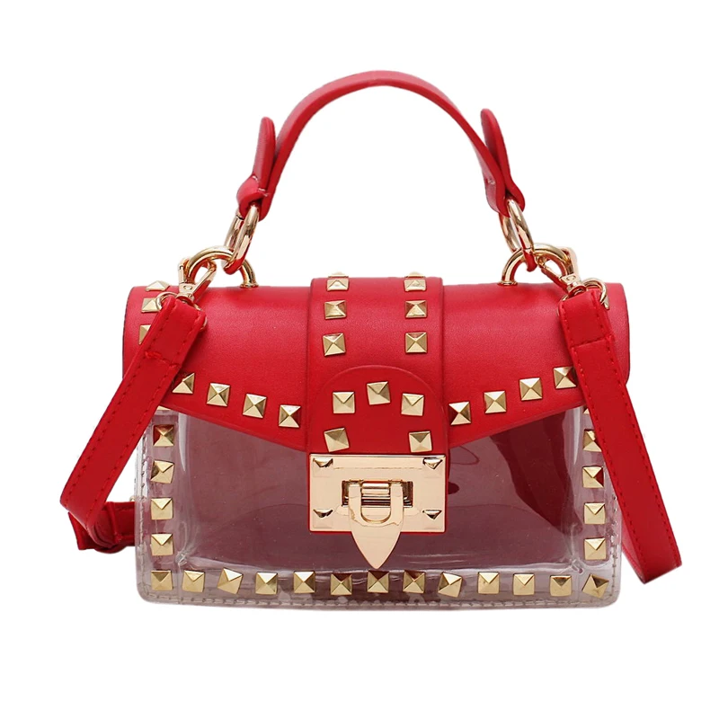 Fashion Women Pvc Handbags and Purse High Quality Ladies Transparent Crossbody Bag Luxury Designer Rivet Female Messenger Bags
Fashion Women Pvc Handbags and Purse High Quality Ladies Transparent Crossbody Bag Luxury Designer Rivet Female Messenger Bags