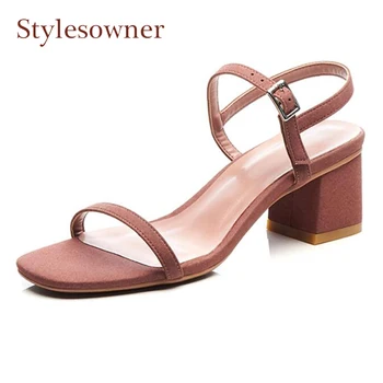 Stylesowner Newest Suede Leather Narrow Band Women Sandal Square Open Toe Chunky Heel Summer Shoes Buckle Strap Gladiator Sandal
Stylesowner Newest Suede Leather Narrow Band Women Sandal Square Open Toe Chunky Heel Summer Shoes Buckle Strap Gladiator Sandal
