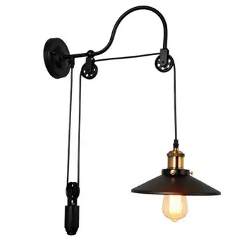 New Loft retro Wall lamp led lamps decoration art Pulley lift black Loft wall lights living room E27 bulb wall lamps Z20
New Loft retro Wall lamp led lamps decoration art Pulley lift black Loft wall lights living room E27 bulb wall lamps Z20