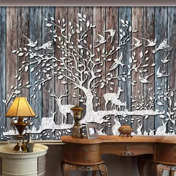 Custom 3D Wallpaper Murals Forest Deer Retro Wood Grain Wooden Board Living Room TV Background Photo Wall Mural Papel De Parede
Custom 3D Wallpaper Murals Forest Deer Retro Wood Grain Wooden Board Living Room TV Background Photo Wall Mural Papel De Parede