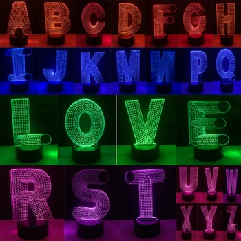 Amazing 3D 26 Alphabet Letter A-Z 7 Color Gradient Bedside Desk Table Night Light Led USB Touch Baby Bedside Home Decor DIY Gift
Amazing 3D 26 Alphabet Letter A-Z 7 Color Gradient Bedside Desk Table Night Light Led USB Touch Baby Bedside Home Decor DIY Gift