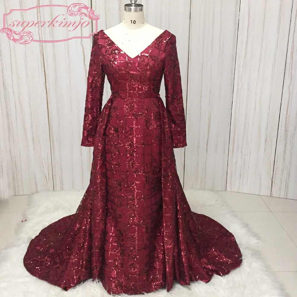 wine red evening dresses v neck detachable train sequins flowers lace court train sequins lace long prom dresses gowns
wine red evening dresses v neck detachable train sequins flowers lace court train sequins lace long prom dresses gowns