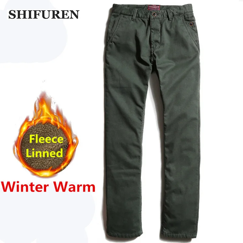 SHIFUREN Fleece Warm Winter Men Cargo Pants Thicken Double Layer Male Causal Cotton Trousers Full Length Loose Big Size 29-40
SHIFUREN Fleece Warm Winter Men Cargo Pants Thicken Double Layer Male Causal Cotton Trousers Full Length Loose Big Size 29-40