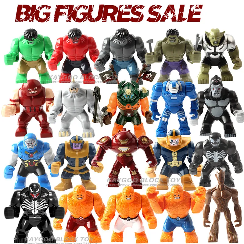 Super Hero Large Action Big Figure Hulk Buster Darkseid Gorilla Venom Thanos Iron Monger Whiplash Kids Building Block Brick Toys
Super Hero Large Action Big Figure Hulk Buster Darkseid Gorilla Venom Thanos Iron Monger Whiplash Kids Building Block Brick Toys