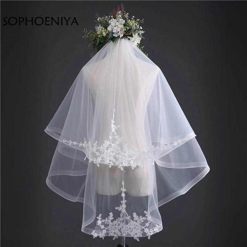 New Arrival Ivory Two Layers Bridal veil 2019 Lace Appliques Wedding veil Cheap wedding accessories Voile de mariee
New Arrival Ivory Two Layers Bridal veil 2019 Lace Appliques Wedding veil Cheap wedding accessories Voile de mariee
