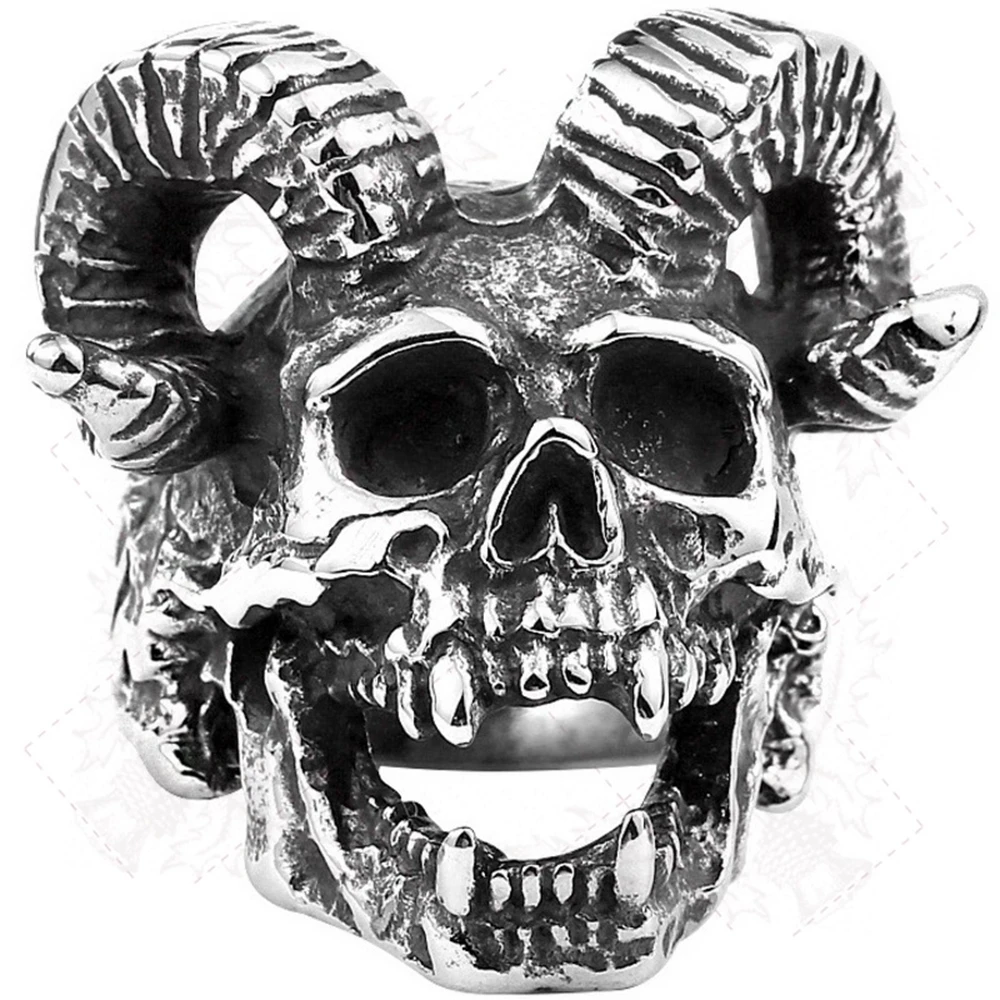 Shengmei Punk Style Funny 316L Stainless Steel Animal Goat Horn Skull Ring For Men Retro Black Big Sheep Head Men's Fashion Gift
Shengmei Punk Style Funny 316L Stainless Steel Animal Goat Horn Skull Ring For Men Retro Black Big Sheep Head Men's Fashion Gift
