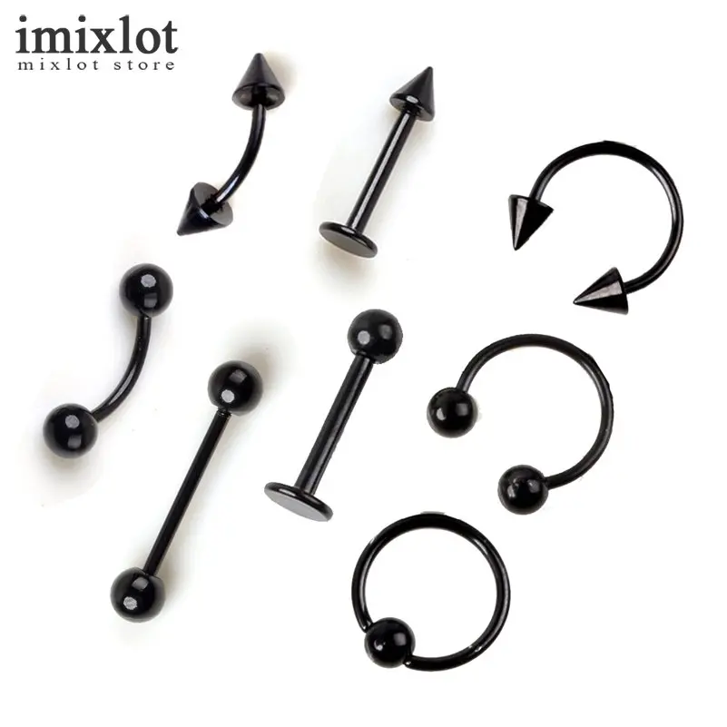 Imixlot 2 шт./лот хирургическое кольцо из нержавеющей стали для пирсинга бровей носа