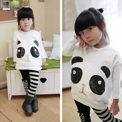 2016 New Girls 2Pcs Sets Panda Bat Sleeve Tops+ Leggings Kids Baby Clothes Outfits 2-7Y children clothing Sets kids clothes
2016 New Girls 2Pcs Sets Panda Bat Sleeve Tops+ Leggings Kids Baby Clothes Outfits 2-7Y children clothing Sets kids clothes