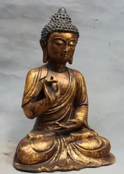 S06402 13" Old Tibet Bronze Gild Shakyamuni Amitabha Buddha Sakyamuni Statue sculpture
S06402 13" Old Tibet Bronze Gild Shakyamuni Amitabha Buddha Sakyamuni Statue sculpture