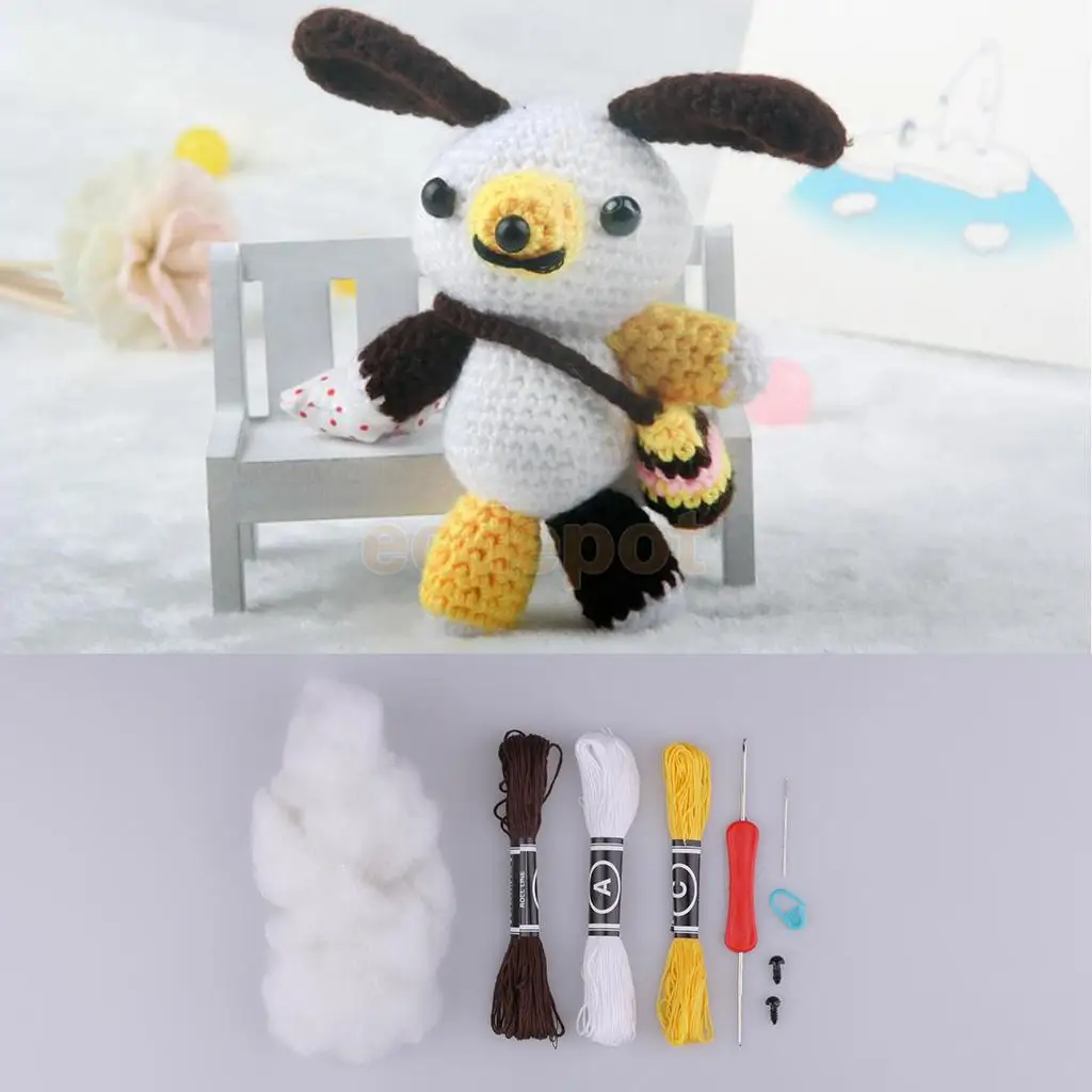 fityle Handmade DIY Dog Doll Toy Crochet Kit Amigurumi Kit hand eye coordination for Kids Beginners Crafts Sewing Tools