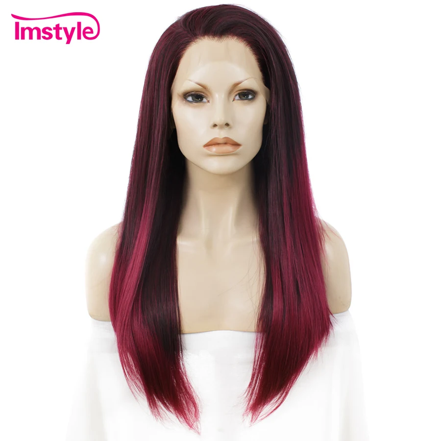 Imstyle Lace Front Wigs Straight Dark Reddish Red Ombre Wigs Heat Resistant Fiber Glueless Synthetic Lace Front Wig For Women
Imstyle Lace Front Wigs Straight Dark Reddish Red Ombre Wigs Heat Resistant Fiber Glueless Synthetic Lace Front Wig For Women