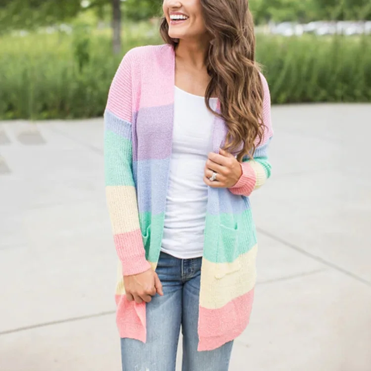 S-3XL Maxi Size Winter Female Cardigans Women Fashion Striped Sweaters Girls Long Sleeve Pocket Coat Ladies Knitted Casual Cloth
S-3XL Maxi Size Winter Female Cardigans Women Fashion Striped Sweaters Girls Long Sleeve Pocket Coat Ladies Knitted Casual Cloth