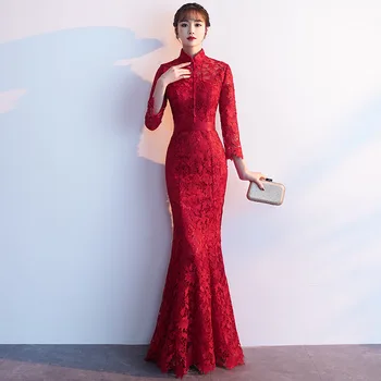 Embroidery Cheongsam Long Chinese Oriental Evening Dress Elegant Princess Dresses Red Qipao Wedding Summer Women Sexy Flowers
Embroidery Cheongsam Long Chinese Oriental Evening Dress Elegant Princess Dresses Red Qipao Wedding Summer Women Sexy Flowers