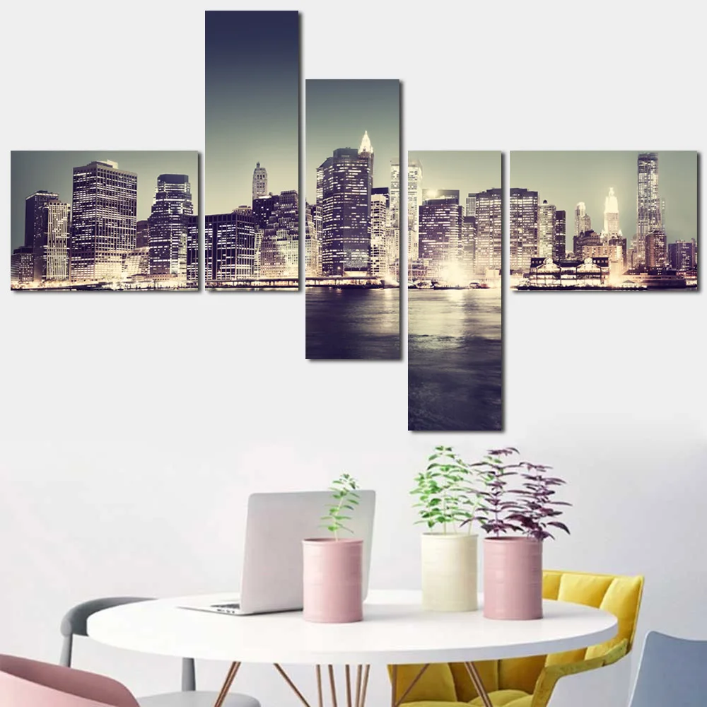 city night view canvas art wall picture (2)