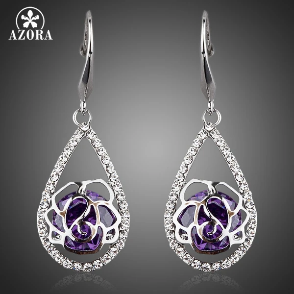 AZORA Fancy Marquise White Gold Color Pink Cutting Cubic Zirconia Drop Earrings TE0049
AZORA Fancy Marquise White Gold Color Pink Cutting Cubic Zirconia Drop Earrings TE0049