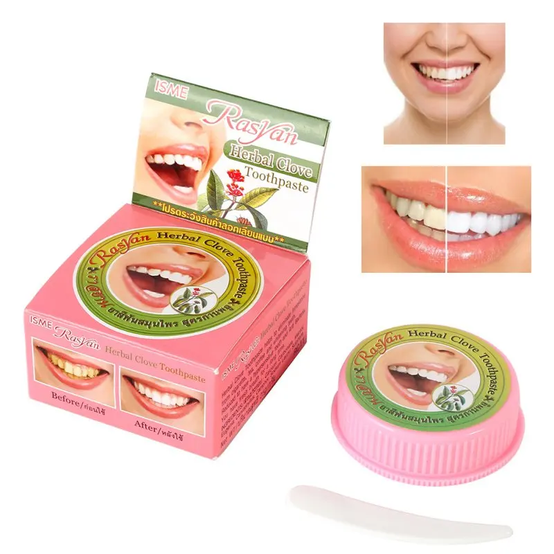 Rasyan Herb Natural Herbal Clove Thailand Toothpaste Tooth Whitening Toothpaste Dentifrice Antibacterial Tooth Paste
Rasyan Herb Natural Herbal Clove Thailand Toothpaste Tooth Whitening Toothpaste Dentifrice Antibacterial Tooth Paste